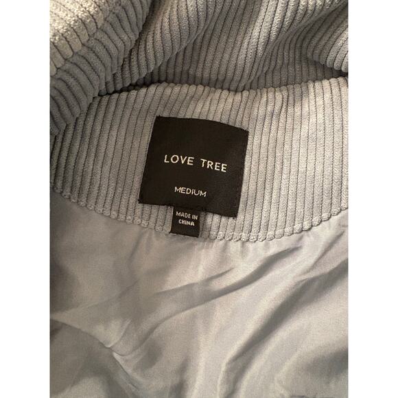 LOVE TREE Corduroy Cropped Puffer Vest | Soft Blue Ice | MEDIUM - Picture 4 of 6